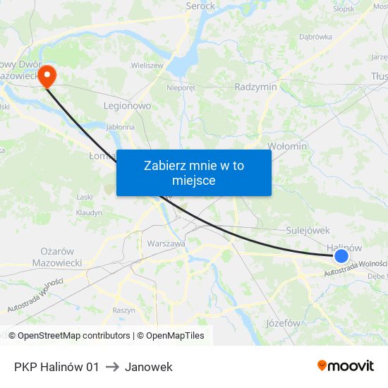 PKP Halinów 01 to Janowek map