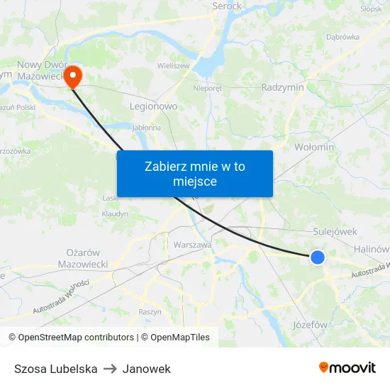 Szosa Lubelska to Janowek map