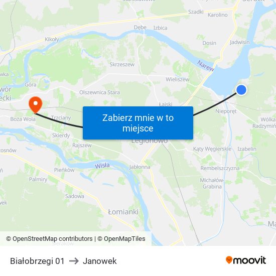 Białobrzegi 01 to Janowek map
