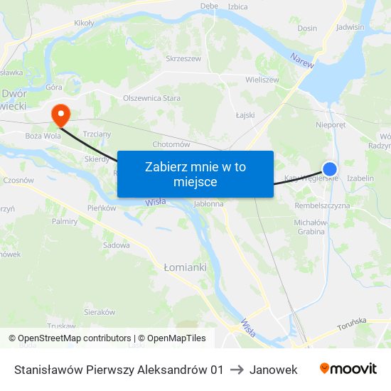 Stanisławów Pierwszy Aleksandrów 01 to Janowek map