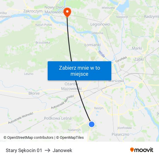 Stary Sękocin 01 to Janowek map