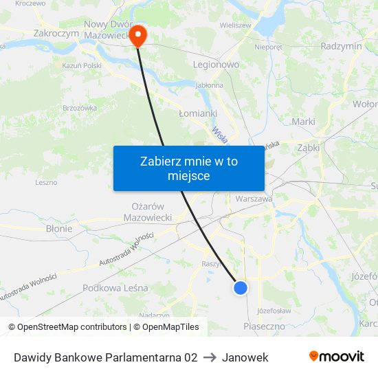 Dawidy Bankowe Parlamentarna 02 to Janowek map