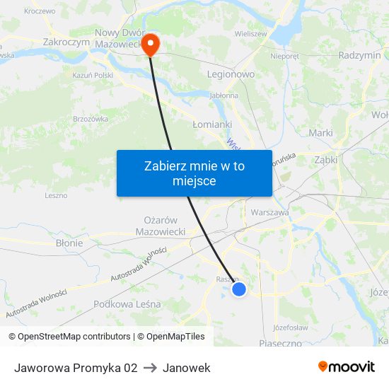 Jaworowa Promyka 02 to Janowek map