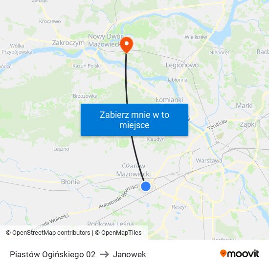 Piastów Ogińskiego 02 to Janowek map