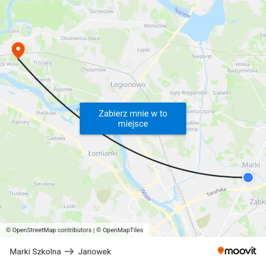 Marki Szkolna to Janowek map