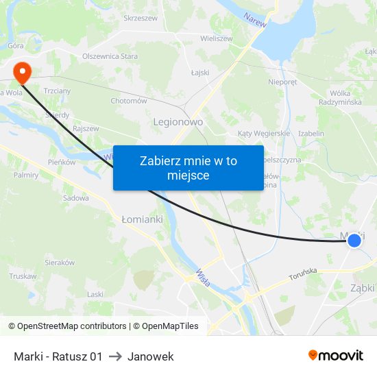 Marki - Ratusz 01 to Janowek map