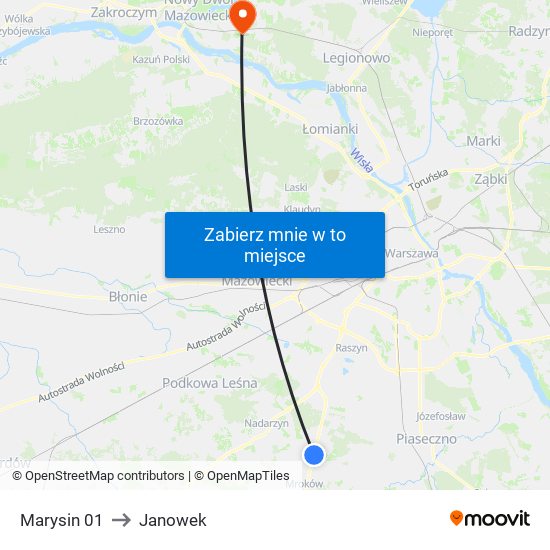 Marysin 01 to Janowek map