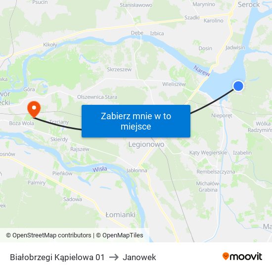 Białobrzegi Kąpielowa 01 to Janowek map