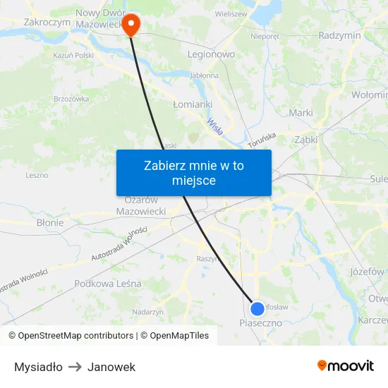 Mysiadło to Janowek map