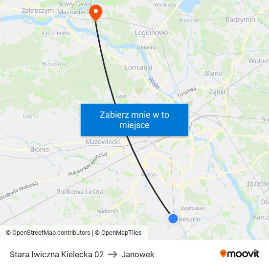 Stara Iwiczna Kielecka 02 to Janowek map