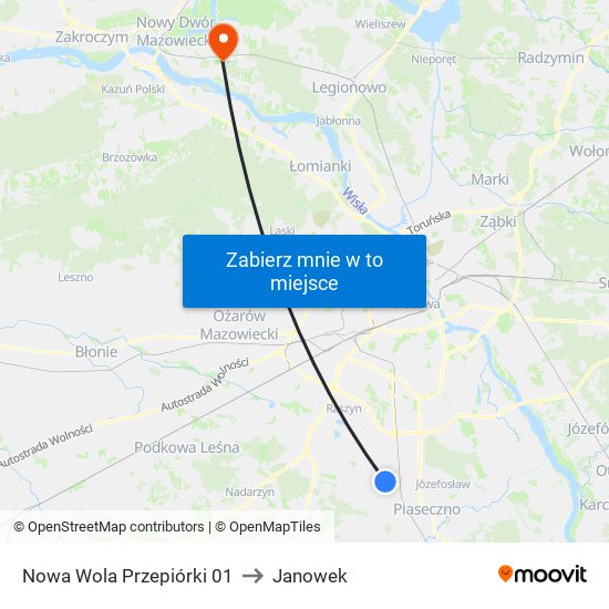 Nowa Wola Przepiórki to Janowek map