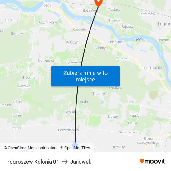 Pogroszew Kolonia to Janowek map