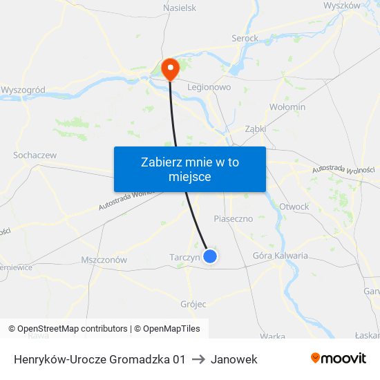 Henryków-Urocze Gromadzka 01 to Janowek map