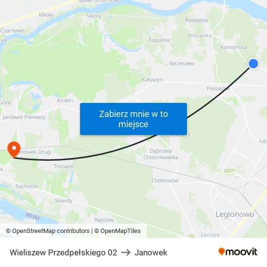 Wieliszew Przedpełskiego 02 to Janowek map