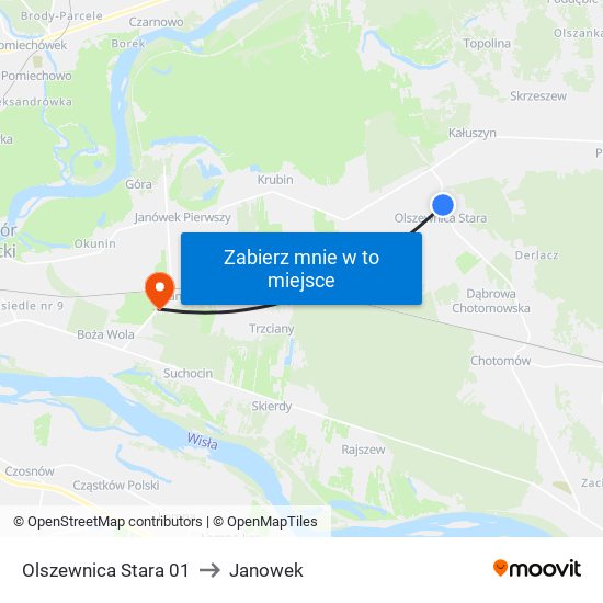 Olszewnica Stara 01 to Janowek map