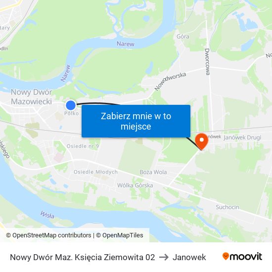 Nowy Dwór Maz. Księcia Ziemowita 02 to Janowek map