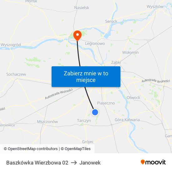 Baszkówka Wierzbowa 02 to Janowek map