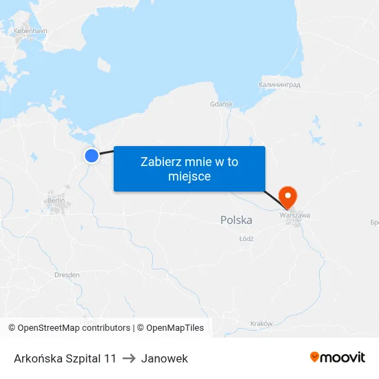 Arkońska Szpital 11 to Janowek map
