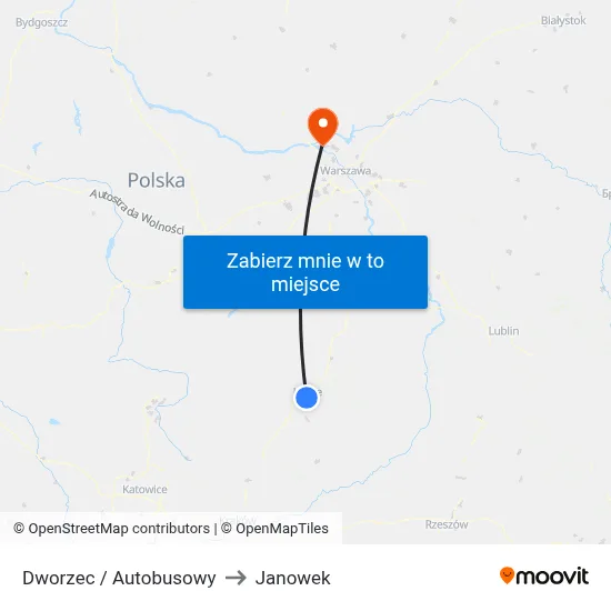 Dworzec / Autobusowy to Janowek map