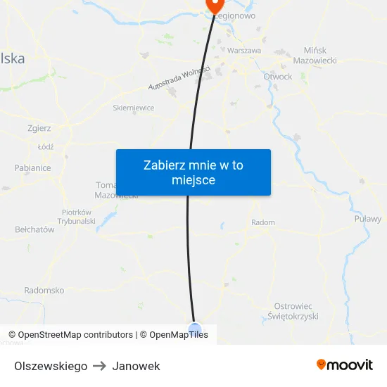 Olszewskiego to Janowek map