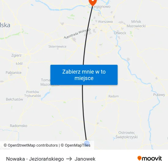 Nowaka - Jeziorańskiego to Janowek map