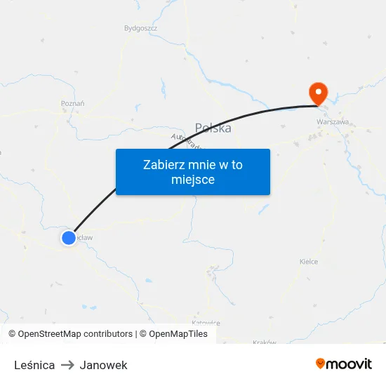Leśnica to Janowek map