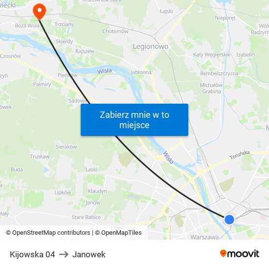 Kijowska to Janowek map