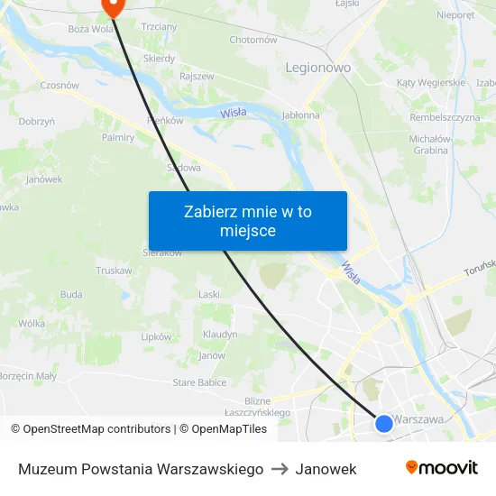 Muzeum Powstania Warszawskiego to Janowek map