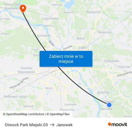 Otwock Park Miejski 03 to Janowek map