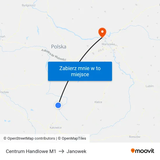 Centrum Handlowe M1 to Janowek map