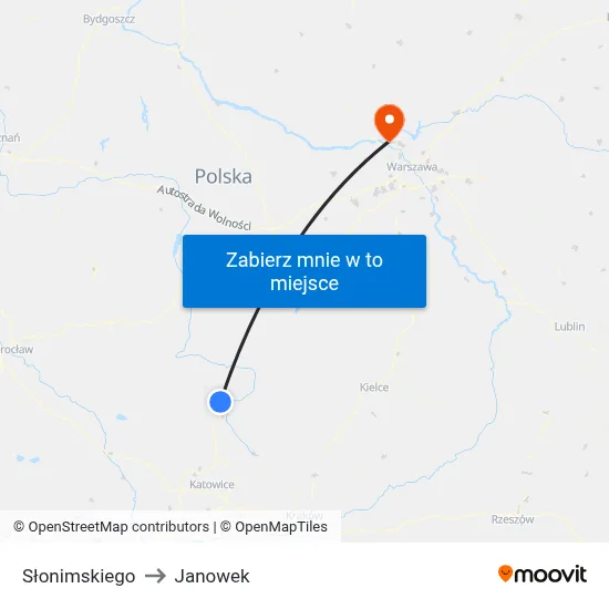 Słonimskiego to Janowek map