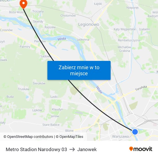 Metro Stadion Narodowy 03 to Janowek map