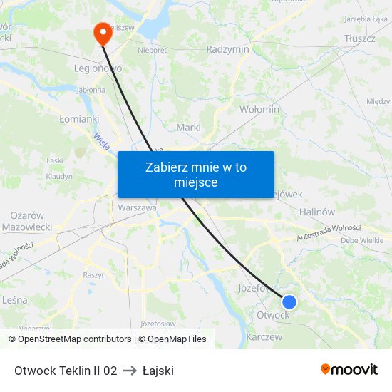 Otwock Teklin II 02 to Łajski map