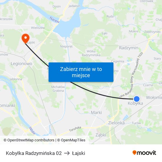 Kobyłka Radzymińska 02 to Łajski map