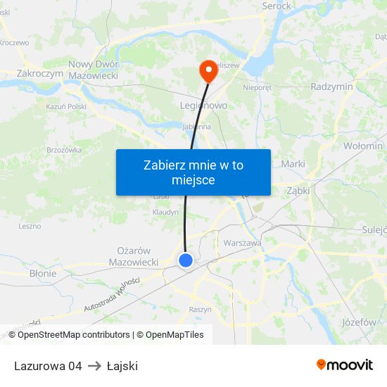 Lazurowa 04 to Łajski map