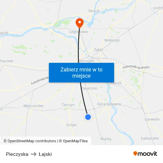 Pieczyska to Łajski map