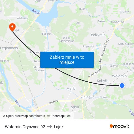 Wołomin Gryczana 02 to Łajski map