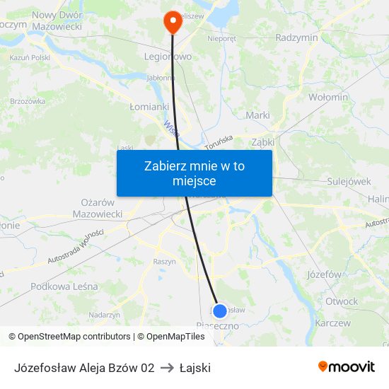 Józefosław Aleja Bzów 02 to Łajski map