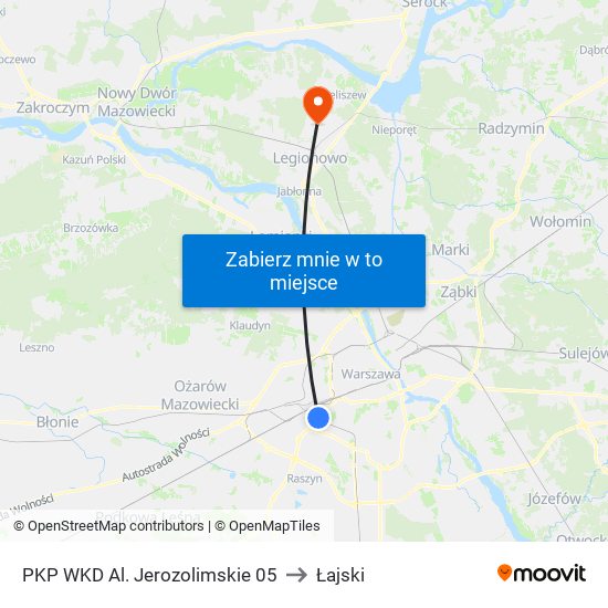 PKP WKD Al. Jerozolimskie 05 to Łajski map