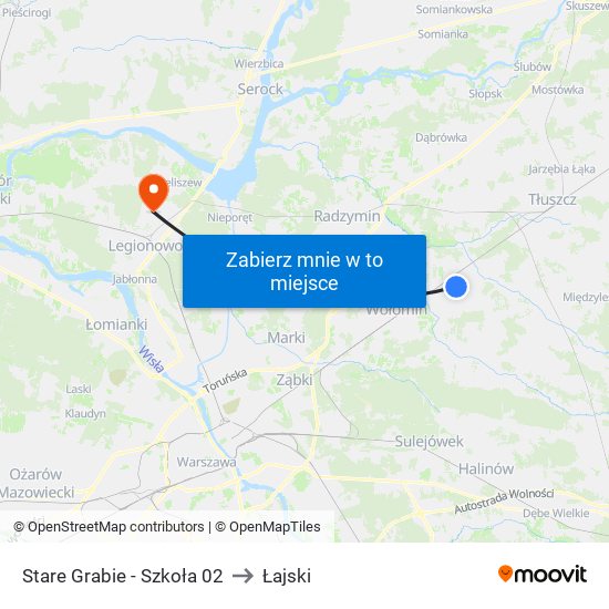 Stare Grabie-Szkoła to Łajski map