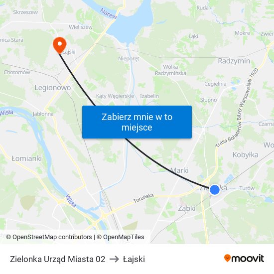 Zielonka Urząd Miasta 02 to Łajski map