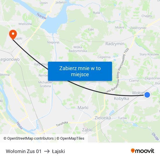 Wołomin Zus 01 to Łajski map