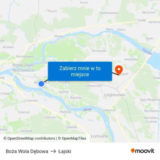 Boża Wola Dębowa to Łajski map