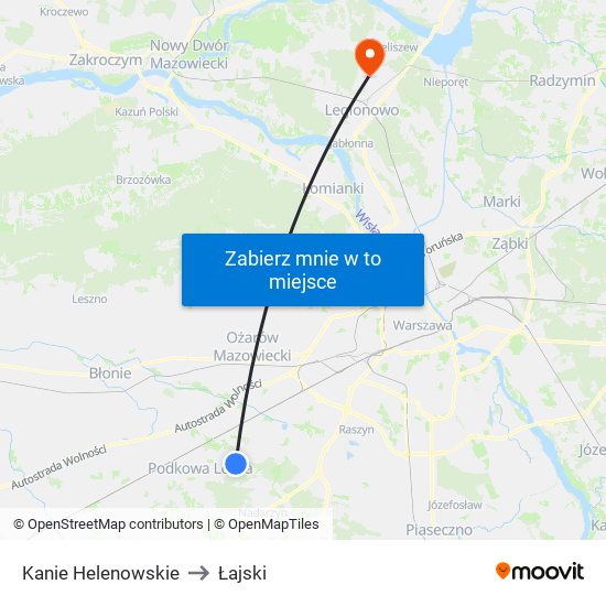 Kanie Helenowskie to Łajski map