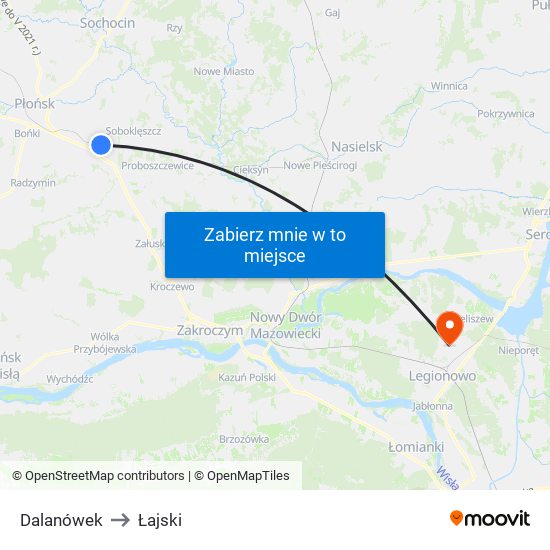 Dalanówek to Łajski map