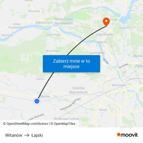 Witanów to Łajski map