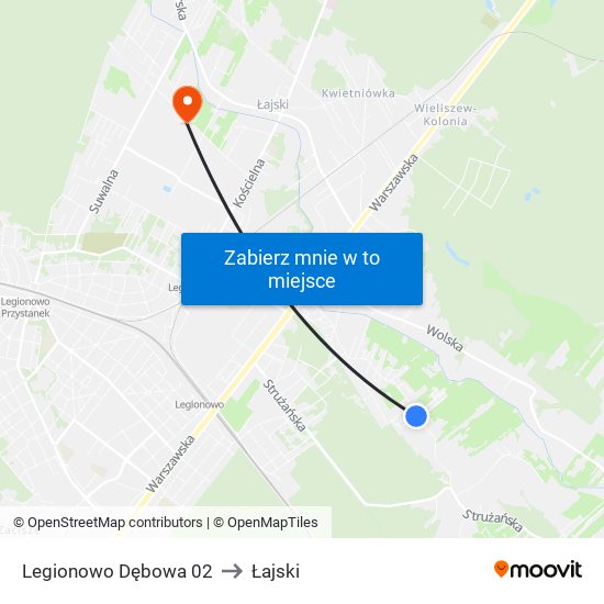 Legionowo Dębowa 02 to Łajski map