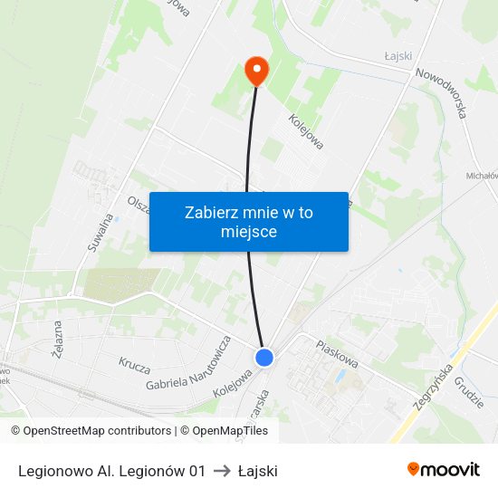 Legionowo Al. Legionów 01 to Łajski map