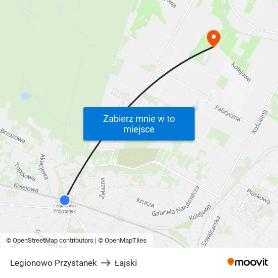 Legionowo Przystanek to Łajski map