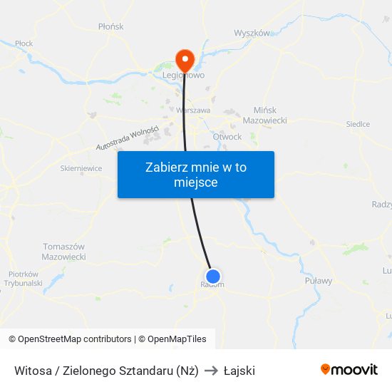 Witosa / Zielonego Sztandaru (Nż) to Łajski map